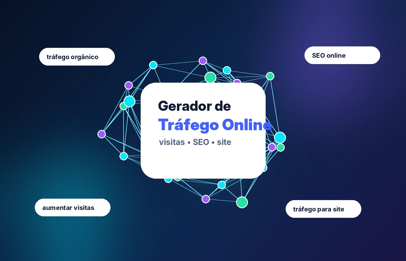 Rede de conexões online representando geração de tráfego para site